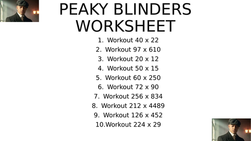 PEAKY blinders worksheet 22