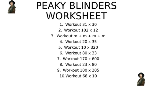 PEAKY blinders worksheet 23