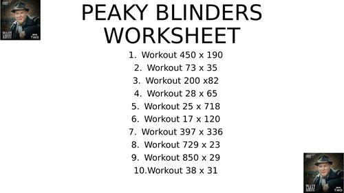 PEAKY blinders worksheet 28