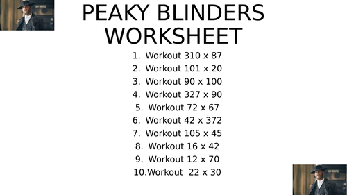 PEAKY blinders worksheet 3