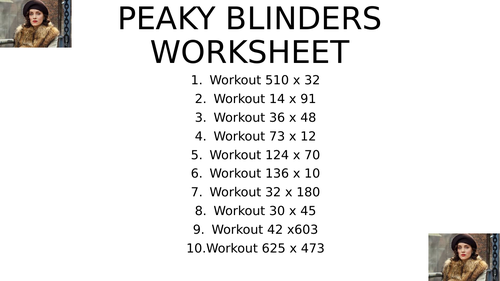 PEAKY blinders worksheet 4