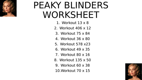 PEAKY blinders worksheet 6