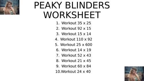 PEAKY blinders worksheet 7