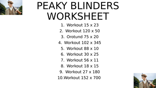 PEAKY blinders worksheet 8