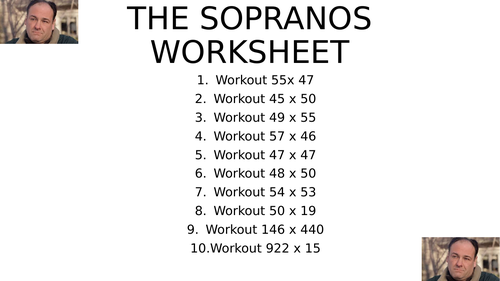 Sopranos worksheet 1