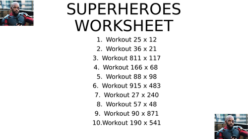 Superhero worksheet 10