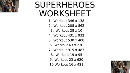 Superhero worksheet 11