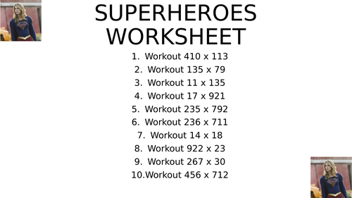 Superhero worksheet 13