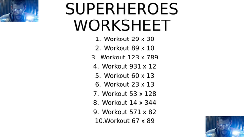 Superhero worksheet 14