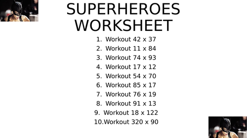 Superhero worksheet 15