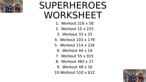 Superhero worksheet 17