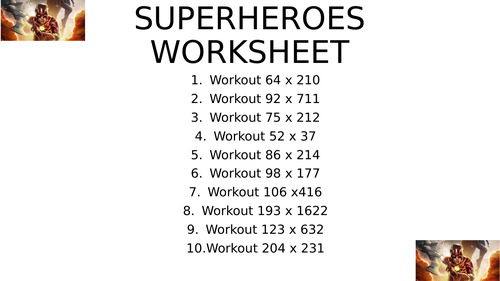 Superhero worksheet 2