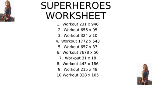 Superhero worksheet 3