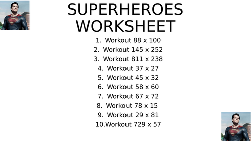 Superhero worksheet 4
