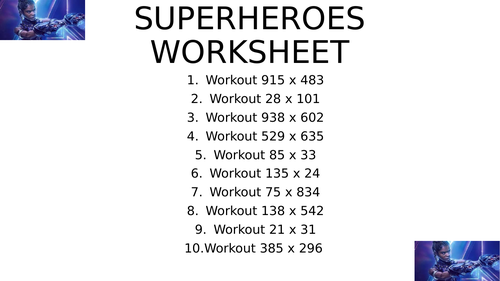 Superhero worksheet 7
