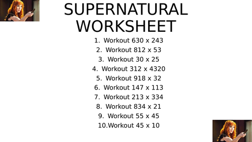 Supernatural worksheet 1