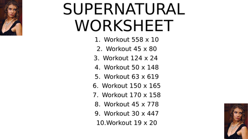 Supernatural worksheet 2