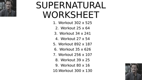 Supernatural worksheet 5