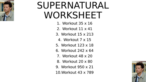 Supernatural worksheet 7