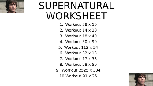 Supernatural worksheet 8