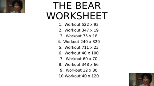 The bear worksheet 7
