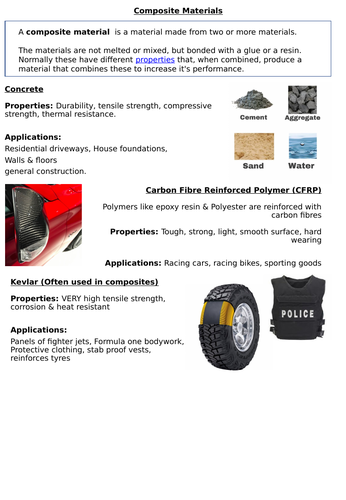Composite Materials - WJEC Engineering | Teaching Resources