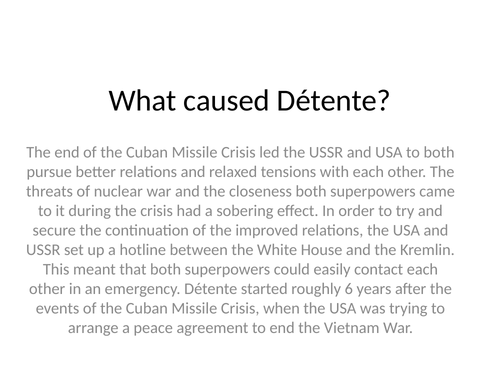 Cold War - Detente