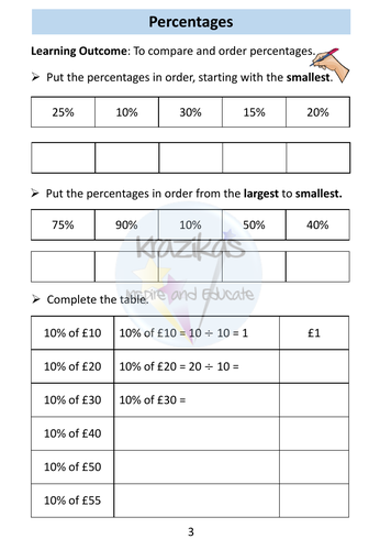 Percentages Workbook Level 1 Maths Functional Skills | Teaching Resources