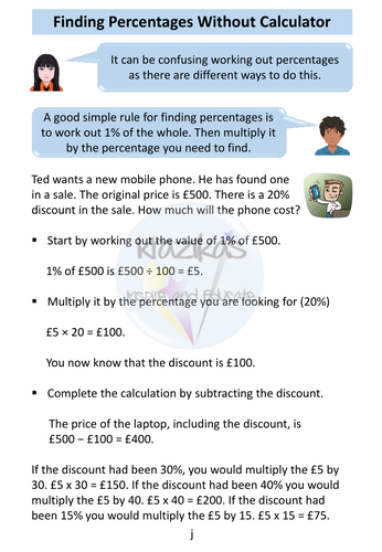Percentages Workbook Level 1 Maths Functional Skills | Teaching Resources