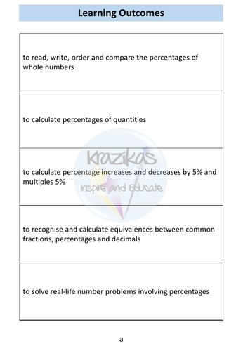 Percentages Workbook Level 1 Maths Functional Skills | Teaching Resources