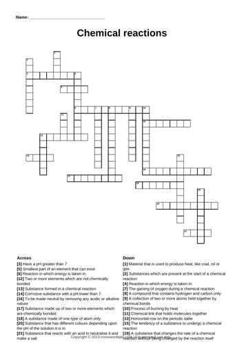 KS3 Chemistry crosswords bundle | Teaching Resources