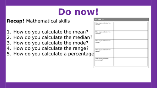 AQA GCSE Psychology: Displaying Quantitative Data. (Lesson 15 of ...