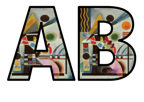 NEW ARTIST DISPLAY Wassily Kandinski Lettering Whole Alphabet Numbers ...