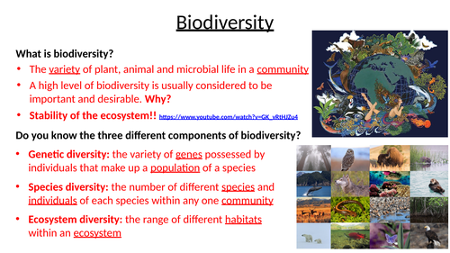 A-Level AQA Biology - Calculating Biodiversity