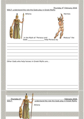 Back to School Year 5 Literacy Greek Myths Worksheets Planning ...