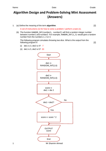 algorithm design and problem solving igcse notes