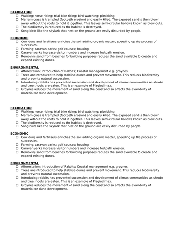 WJEC GCSE Theme 5: Lesson 11: Sand Dune Ecosystems