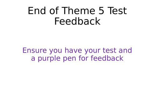WJEC GCSE Theme 5: L15: Revision, Assessment & Feedback