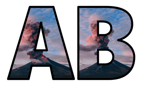 NEW Natural Disasters Volcanoes DISPLAY Lettering Whole Alphabet ...