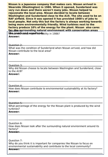 5. Nissan in Sunderland (KS3)