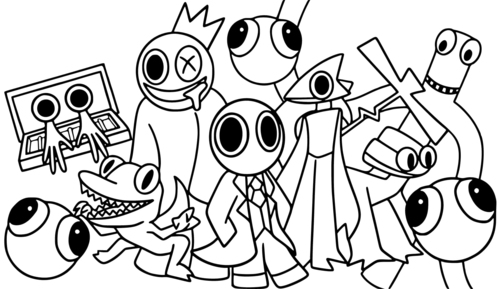 Rainbow friend deals coloring pages