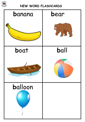 FREE* Letter B Words and Pictures Printable Cards: Ball, Bed, Balloon,  Banana (Color)