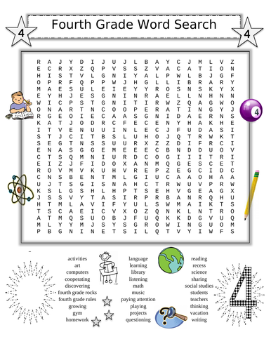 Technology Word Search PLUS Fourth Grade Word Search (2 Puzzles ...