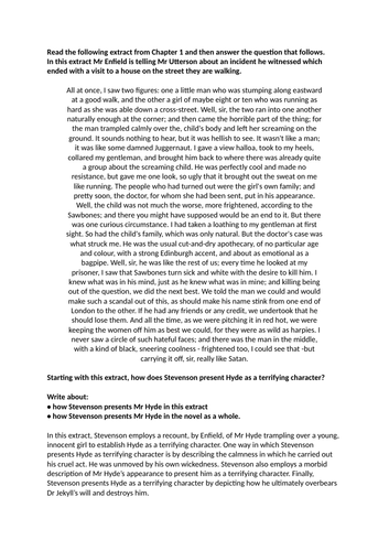 Dr Jekyll and Mr Hyde Grade 9 Essay Exemplar GCSE English Literature