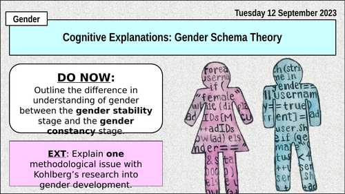 Cognitive Explanations For Gender Development Gender Schema Theory A Level Psychology Gender 