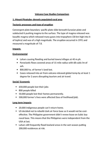 volcano case study a level geography