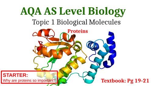 AQA Biology Unit 1 Biological Molecules (Complete set of PowerPoints ...