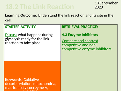 OCR Biology A- 18.2 Linking Glycolysis and the Krebs Cycle