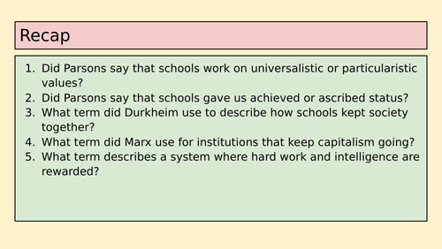 GCSE Sociology: Marxism and Education lesson 2 | Teaching Resources
