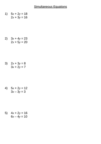 Algebra Set 3 Set of 10 worksheets | Teaching Resources